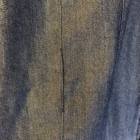 Sandro Studio Womens Denim Jacket Plus Size 3X Blue Ruffled Full Zip Boxy Career - Picture 8 of 8